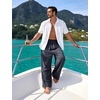 image:imageFlygo Linen Pants Men Casual Wide Leg Baggy Trousers with Pockets  Cotton Linen Blend Comfy Breathable Adjustable Drawstring Waist Relaxed Fit for Summer Lounging Daily Beach YogaGrey