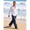 image:imageFlygo Linen Pants Men Casual Wide Leg Baggy Trousers with Pockets  Cotton Linen Blend Comfy Breathable Adjustable Drawstring Waist Relaxed Fit for Summer Lounging Daily Beach YogaGrey