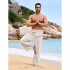 image:imageFlygo Linen Pants Men Casual Wide Leg Baggy Trousers with Pockets  Cotton Linen Blend Comfy Breathable Adjustable Drawstring Waist Relaxed Fit for Summer Lounging Daily Beach YogaBeige