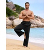image:imageFlygo Linen Pants Men Casual Wide Leg Baggy Trousers with Pockets  Cotton Linen Blend Comfy Breathable Adjustable Drawstring Waist Relaxed Fit for Summer Lounging Daily Beach YogaBlack