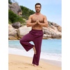 image:imageFlygo Linen Pants Men Casual Wide Leg Baggy Trousers with Pockets  Cotton Linen Blend Comfy Breathable Adjustable Drawstring Waist Relaxed Fit for Summer Lounging Daily Beach YogaWine Red