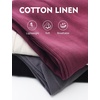 image:imageFlygo Linen Pants Men Casual Wide Leg Baggy Trousers with Pockets  Cotton Linen Blend Comfy Breathable Adjustable Drawstring Waist Relaxed Fit for Summer Lounging Daily Beach YogaWine Red