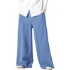 image:imageFlygo Linen Pants Men Casual Wide Leg Baggy Trousers with Pockets  Cotton Linen Blend Comfy Breathable Adjustable Drawstring Waist Relaxed Fit for Summer Lounging Daily Beach YogaBlue