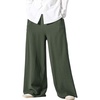 image:imageFlygo Linen Pants Men Casual Wide Leg Baggy Trousers with Pockets  Cotton Linen Blend Comfy Breathable Adjustable Drawstring Waist Relaxed Fit for Summer Lounging Daily Beach YogaArmy Green