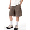 image:imageFlygo Boys Shorts Cotton Acid Washed Jogger Shorts with Pockets  Soft Breathable Cotton Elastic Waist Drawstring Loose Comfy Fit for Active Kids Daily Running Playing Summer CampCoffee