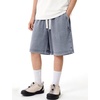 image:imageFlygo Boys Shorts Cotton Acid Washed Jogger Shorts with Pockets  Soft Breathable Cotton Elastic Waist Drawstring Loose Comfy Fit for Active Kids Daily Running Playing Summer CampLight Grey