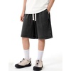 image:imageFlygo Boys Shorts Cotton Acid Washed Jogger Shorts with Pockets  Soft Breathable Cotton Elastic Waist Drawstring Loose Comfy Fit for Active Kids Daily Running Playing Summer CampBlack
