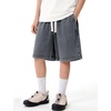 image:imageFlygo Boys Shorts Cotton Acid Washed Jogger Shorts with Pockets  Soft Breathable Cotton Elastic Waist Drawstring Loose Comfy Fit for Active Kids Daily Running Playing Summer CampDark Grey