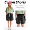 image:imageFlygo Boys Shorts Cotton Acid Washed Jogger Shorts with Pockets  Soft Breathable Cotton Elastic Waist Drawstring Loose Comfy Fit for Active Kids Daily Running Playing Summer CampBlackdarkgreygreen