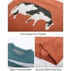 image:imageFlygo Mens Cow Sweater Oversized Sweaters Casual Knit Pullover Jumper  Chunky Soft Stretchy Knitted Cartoon Printed Long Sleeve Crewneck Relaxed Fit Fall Winter Sweaters Unisex VintageOrange