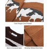 image:imageFlygo Mens Cow Sweater Oversized Sweaters Casual Knit Pullover Jumper  Chunky Soft Stretchy Knitted Cartoon Printed Long Sleeve Crewneck Relaxed Fit Fall Winter Sweaters Unisex VintageBrown