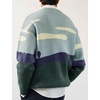 image:imageFlygo Mens Cow Sweater Oversized Sweaters Casual Knit Pullover Jumper  Chunky Soft Stretchy Knitted Cartoon Printed Long Sleeve Crewneck Relaxed Fit Fall Winter Sweaters Unisex VintageBlue Grey
