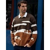image:imageFlygo Mens Cow Sweater Oversized Sweaters Casual Knit Pullover Jumper  Chunky Soft Stretchy Knitted Cartoon Printed Long Sleeve Crewneck Relaxed Fit Fall Winter Sweaters Unisex VintageBrown