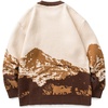 image:imageFlygo Mens Cow Sweater Oversized Sweaters Casual Knit Pullover Jumper  Chunky Soft Stretchy Knitted Cartoon Printed Long Sleeve Crewneck Relaxed Fit Fall Winter Sweaters Unisex VintageCoffee