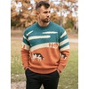 image:imageFlygo Mens Cow Sweater Oversized Sweaters Casual Knit Pullover Jumper  Chunky Soft Stretchy Knitted Cartoon Printed Long Sleeve Crewneck Relaxed Fit Fall Winter Sweaters Unisex VintageOrange