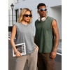 image:imageFlygo Mens Vintage Acid Washed Crew Neck Sleeveless Tank Top  Soft Breathable Cotton Fabric Raw Edge Sleeveless Cut Relaxed Loose Fit Casual Workout Tank Top for Summer Daily WearBlackbeigegreyarmygreen