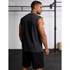 image:imageFlygo Mens Vintage Acid Washed Crew Neck Sleeveless Tank Top  Soft Breathable Cotton Fabric Raw Edge Sleeveless Cut Relaxed Loose Fit Casual Workout Tank Top for Summer Daily WearBlack