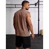 image:imageFlygo Mens Vintage Acid Washed Crew Neck Sleeveless Tank Top  Soft Breathable Cotton Fabric Raw Edge Sleeveless Cut Relaxed Loose Fit Casual Workout Tank Top for Summer Daily WearCoffee