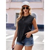 image:imageFlygo Mens Vintage Acid Washed Crew Neck Sleeveless Tank Top  Soft Breathable Cotton Fabric Raw Edge Sleeveless Cut Relaxed Loose Fit Casual Workout Tank Top for Summer Daily WearBlack