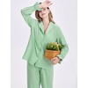 image:imageFlygo Womens Gingham Cotton Pajamas Set Ruffle Pjs Pants Lounge Sets  100 Cotton Lapel Button Down Shirt Long Ruffle Sleeve Ruffled Pants Elastic Waist Pockets Y2K Cute Sleep LoungingLight Green