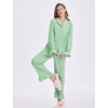 image:imageFlygo Womens Gingham Cotton Pajamas Set Ruffle Pjs Pants Lounge Sets  100 Cotton Lapel Button Down Shirt Long Ruffle Sleeve Ruffled Pants Elastic Waist Pockets Y2K Cute Sleep LoungingLight Green