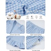 image:imageFlygo Womens Gingham Cotton Pajamas Set Ruffle Pjs Pants Lounge Sets  100 Cotton Lapel Button Down Shirt Long Ruffle Sleeve Ruffled Pants Elastic Waist Pockets Y2K Cute Sleep LoungingBlue