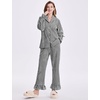 image:imageFlygo Womens Gingham Cotton Pajamas Set Ruffle Pjs Pants Lounge Sets  100 Cotton Lapel Button Down Shirt Long Ruffle Sleeve Ruffled Pants Elastic Waist Pockets Y2K Cute Sleep LoungingBlack