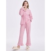 image:imageFlygo Womens Gingham Cotton Pajamas Set Ruffle Pjs Pants Lounge Sets  100 Cotton Lapel Button Down Shirt Long Ruffle Sleeve Ruffled Pants Elastic Waist Pockets Y2K Cute Sleep LoungingPink