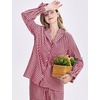 image:imageFlygo Womens Gingham Cotton Pajamas Set Ruffle Pjs Pants Lounge Sets  100 Cotton Lapel Button Down Shirt Long Ruffle Sleeve Ruffled Pants Elastic Waist Pockets Y2K Cute Sleep LoungingWine Red