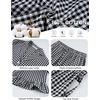 image:imageFlygo Womens Gingham Cotton Pajamas Set Ruffle Pjs Pants Lounge Sets  100 Cotton Lapel Button Down Shirt Long Ruffle Sleeve Ruffled Pants Elastic Waist Pockets Y2K Cute Sleep LoungingBlack