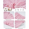 image:imageFlygo Womens Gingham Cotton Pajamas Set Ruffle Pjs Pants Lounge Sets  100 Cotton Lapel Button Down Shirt Long Ruffle Sleeve Ruffled Pants Elastic Waist Pockets Y2K Cute Sleep LoungingPink