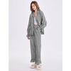 image:imageFlygo Womens Gingham Cotton Pajamas Set Ruffle Pjs Pants Lounge Sets  100 Cotton Lapel Button Down Shirt Long Ruffle Sleeve Ruffled Pants Elastic Waist Pockets Y2K Cute Sleep LoungingBlack