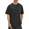 image:imageFlygo Mens Oversized TShirts Vintage Cotton Acid Wash Baggy Tees  Short Sleeve Crew Neck Pullover Solid Color Distressed Washed Summer Loose Fit Tee Unisex Heavy Basic Top for Sport StreetBlack