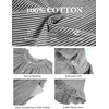 image:imageFlygo Cotton Striped Pajama Set for Women Ruffle Summer Pj Shorts SetsBlack