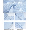 image:imageFlygo Cotton Striped Pajama Set for Women Ruffle Summer Pj Shorts SetsBlue