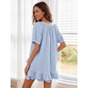image:imageFlygo Cotton Striped Pajama Set for Women Ruffle Summer Pj Shorts SetsBlue