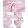 image:imageFlygo Cotton Striped Pajama Set for Women Ruffle Summer Pj Shorts SetsPink