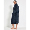 image:imageFlygo Mens Plush Robe Shawl Collar Fleece Absorbent Spa Bathrobe  Men Sherpa Lined Fuzzy Robe Soft Long Sleeve Flannel Shaggy Bathrobe Fluffy Lightweight Shower House Robe with Belt 2 PocketsNavy