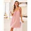 image:imageFlygo Womens Cotton Nightgown Ruffled Sleeveless House Dress with Pockets  Summer Vacation Outfits Pleated U Neck 100 Cotton Pull On Style Comfy Bridal Pjs Lightweight Lounge Bathing Night GownPink