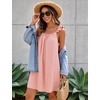 image:imageFlygo Womens Cotton Nightgown Ruffled Sleeveless House Dress with Pockets  Summer Vacation Outfits Pleated U Neck 100 Cotton Pull On Style Comfy Bridal Pjs Lightweight Lounge Bathing Night GownPink