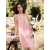 image:imageFlygo Womens Cotton Nightgown Ruffled Sleeveless House Dress with Pockets  Summer Vacation Outfits Pleated U Neck 100 Cotton Pull On Style Comfy Bridal Pjs Lightweight Lounge Bathing Night GownPink