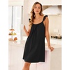 image:imageFlygo Womens Cotton Nightgown Ruffled Sleeveless House Dress with Pockets  Summer Vacation Outfits Pleated U Neck 100 Cotton Pull On Style Comfy Bridal Pjs Lightweight Lounge Bathing Night GownBlack