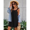 image:imageFlygo Womens Cotton Nightgown Ruffled Sleeveless House Dress with Pockets  Summer Vacation Outfits Pleated U Neck 100 Cotton Pull On Style Comfy Bridal Pjs Lightweight Lounge Bathing Night GownBlack