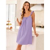 image:imageFlygo Womens Cotton Nightgown Ruffled Sleeveless House Dress with Pockets  Summer Vacation Outfits Pleated U Neck 100 Cotton Pull On Style Comfy Bridal Pjs Lightweight Lounge Bathing Night GownPurple