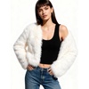 image:imageFlygo Womens Faux Fur Coat Winter Warm Cropped Fluffy Shaggy Jacket  Smooth Lining Open Front Long Sleeve Snap Button 2 Pockets 2026 Luxury Fuzzy Outerwear Cardigan Going Out Wedding PartyWhite