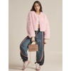 image:imageFlygo Womens Faux Fur Coat Winter Warm Cropped Fluffy Shaggy Jacket  Smooth Lining Open Front Long Sleeve Snap Button 2 Pockets 2026 Luxury Fuzzy Outerwear Cardigan Going Out Wedding PartyPink