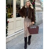 image:imageFlygo Womens Faux Fur Coat Winter Warm Cropped Fluffy Shaggy Jacket  Smooth Lining Open Front Long Sleeve Snap Button 2 Pockets 2026 Luxury Fuzzy Outerwear Cardigan Going Out Wedding PartyBrown