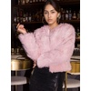 image:imageFlygo Womens Faux Fur Coat Winter Warm Cropped Fluffy Shaggy Jacket  Smooth Lining Open Front Long Sleeve Snap Button 2 Pockets 2026 Luxury Fuzzy Outerwear Cardigan Going Out Wedding PartyPink