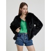 image:imageFlygo Womens Faux Fur Coat Winter Warm Cropped Fluffy Shaggy Jacket  Smooth Lining Open Front Long Sleeve Snap Button 2 Pockets 2026 Luxury Fuzzy Outerwear Cardigan Going Out Wedding PartyBlack