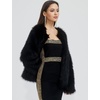 image:imageFlygo Womens Faux Fur Coat Winter Warm Cropped Fluffy Shaggy Jacket  Smooth Lining Open Front Long Sleeve Snap Button 2 Pockets 2026 Luxury Fuzzy Outerwear Cardigan Going Out Wedding PartyBlack